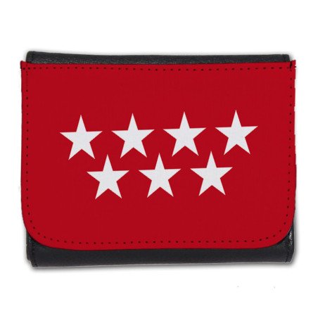 Billetera Billetero bandera de madrid españa comunidad autonoma hombre caballero negro monedero