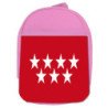 Mochila Rosa bandera de madrid españa comunidad autonoma escolar personalizado picnic excursión deporte
