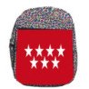 Mochila LUNARES ESTAMPADO bandera de madrid españa comunidad autonoma escolar personalizado picnic excursión deporte
