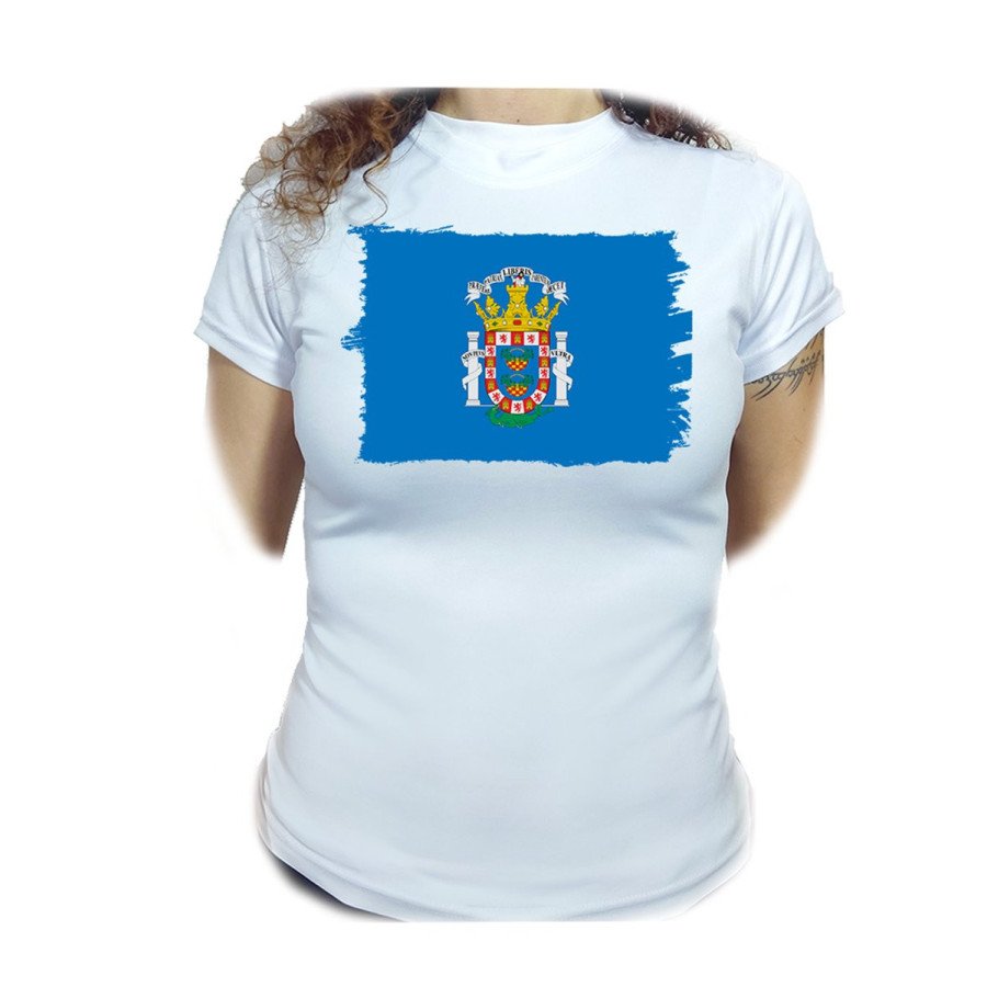 CAMISETA MUJER bandera de melilla españa comunidad autonoma moda personalizada