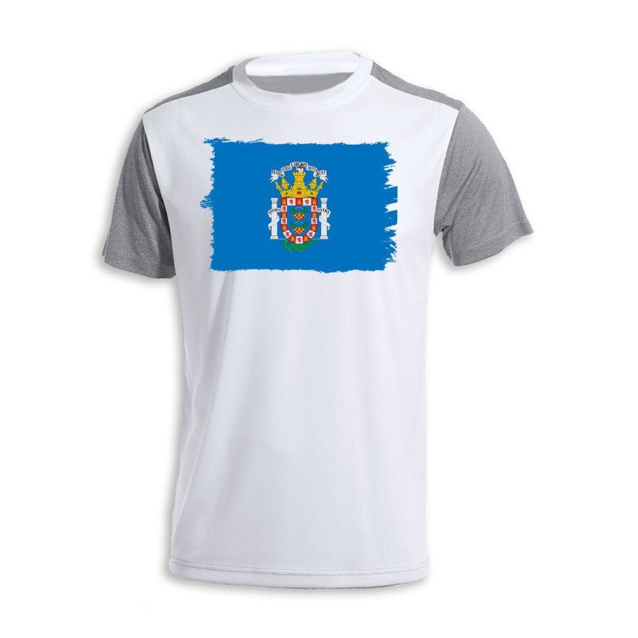 CAMISETA DISEÑO bicolor bandera de melilla españa comunidad autonoma personalizada
