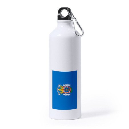 Bidón Grande 800 ml acero inoxidable bandera de melilla españa comunidad autonoma deporte deportivo mosqueton botella