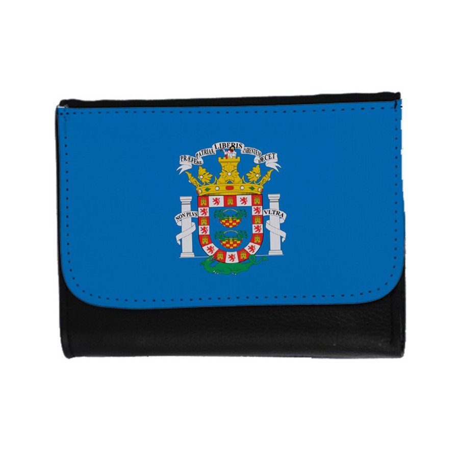 Billetera Billetero bandera de melilla españa comunidad autonoma unisex negro monedero
