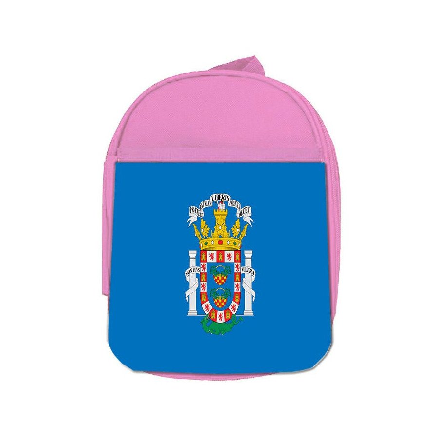 Mochila Rosa bandera de melilla españa comunidad autonoma escolar personalizado picnic excursión deporte