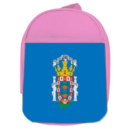 Mochila Rosa bandera de melilla españa comunidad autonoma escolar personalizado picnic excursión deporte