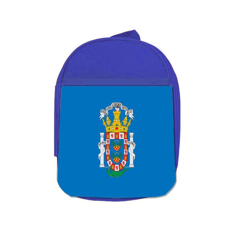 Mochila Azul bandera de melilla españa comunidad autonoma escolar personalizado picnic excursión deporte