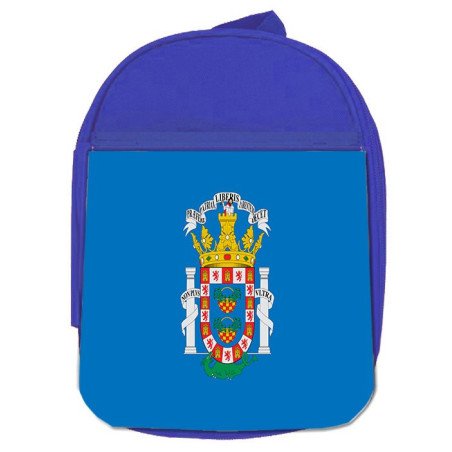 Mochila Azul bandera de melilla españa comunidad autonoma escolar personalizado picnic excursión deporte