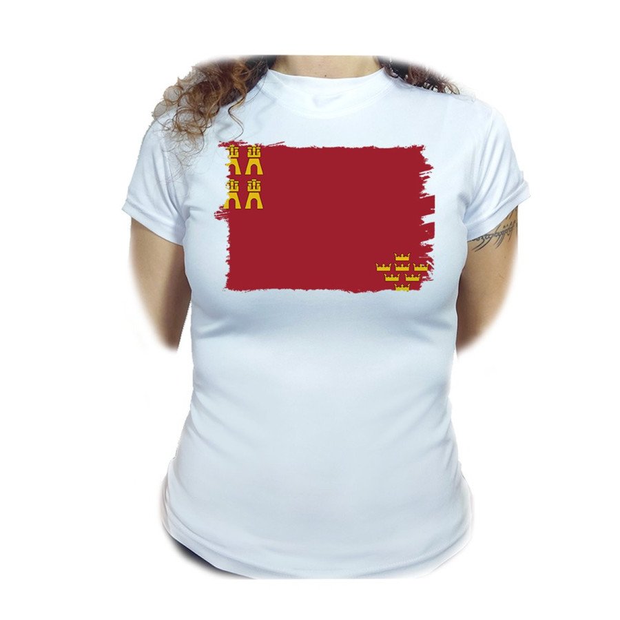 CAMISETA MUJER bandera de murcia españa comunidad autonoma moda personalizada