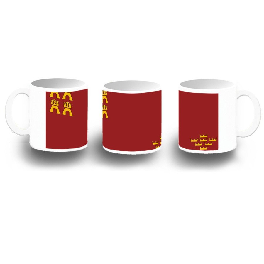 Taza fotoluminiscente bandera de murcia españa comunidad autonoma BRILLA OSCURIDAD
