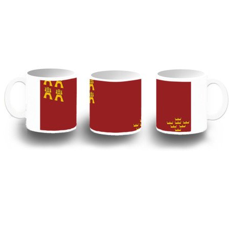 Taza fotoluminiscente bandera de murcia españa comunidad autonoma BRILLA OSCURIDAD