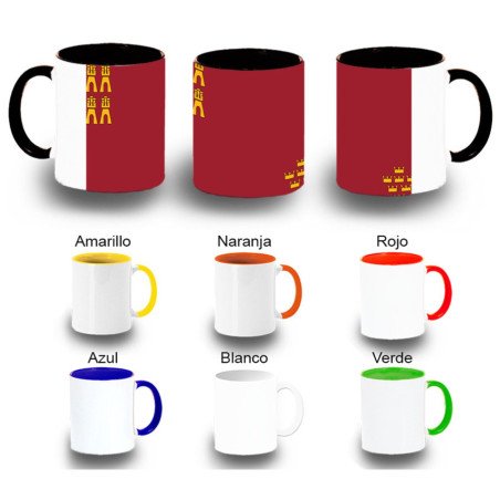 Taza colores bandera de murcia españa comunidad autonoma color personalizada