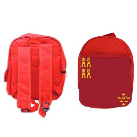 Pack Mochila Roja y Estuche bandera de murcia españa comunidad autonoma material escolar