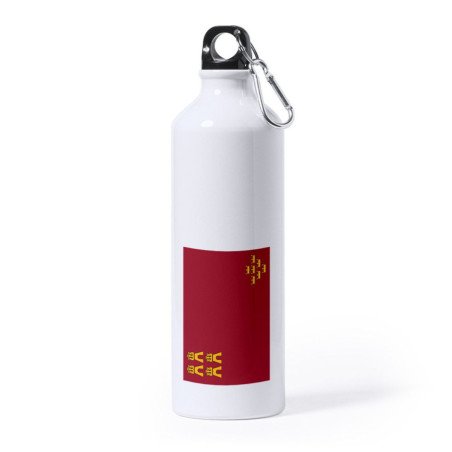 Bidón Grande 800 ml acero inoxidable bandera de murcia españa comunidad autonoma deporte deportivo mosqueton botella