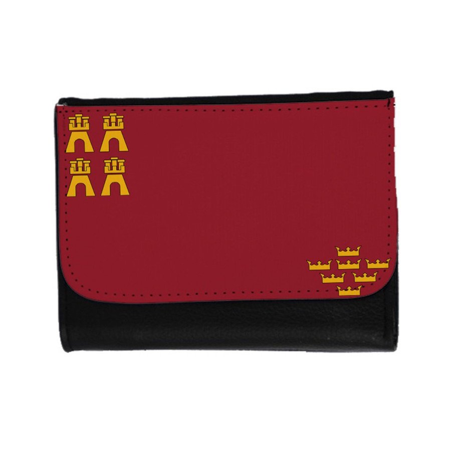 Billetera Billetero bandera de murcia españa comunidad autonoma unisex negro monedero