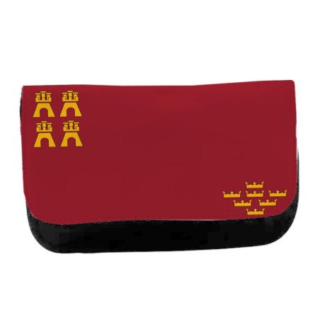 Estuche Neceser de lona bandera de murcia españa comunidad autonoma unisex negro bolsa aseo multiusos