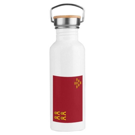 Bidón 750 ml acero inoxidable estilo retro bandera de murcia españa comunidad autonoma deporte deportivo botella