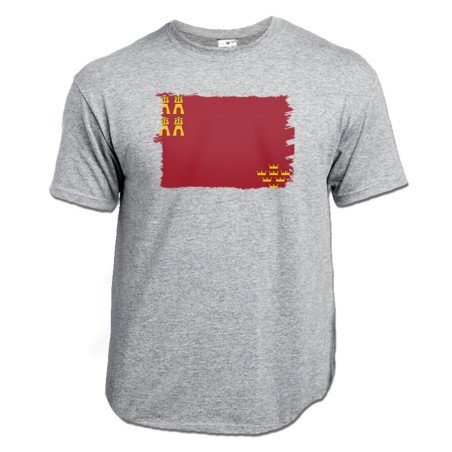 CAMISETA Gris mezcla bandera de murcia españa comunidad autonoma moda verano personalizada