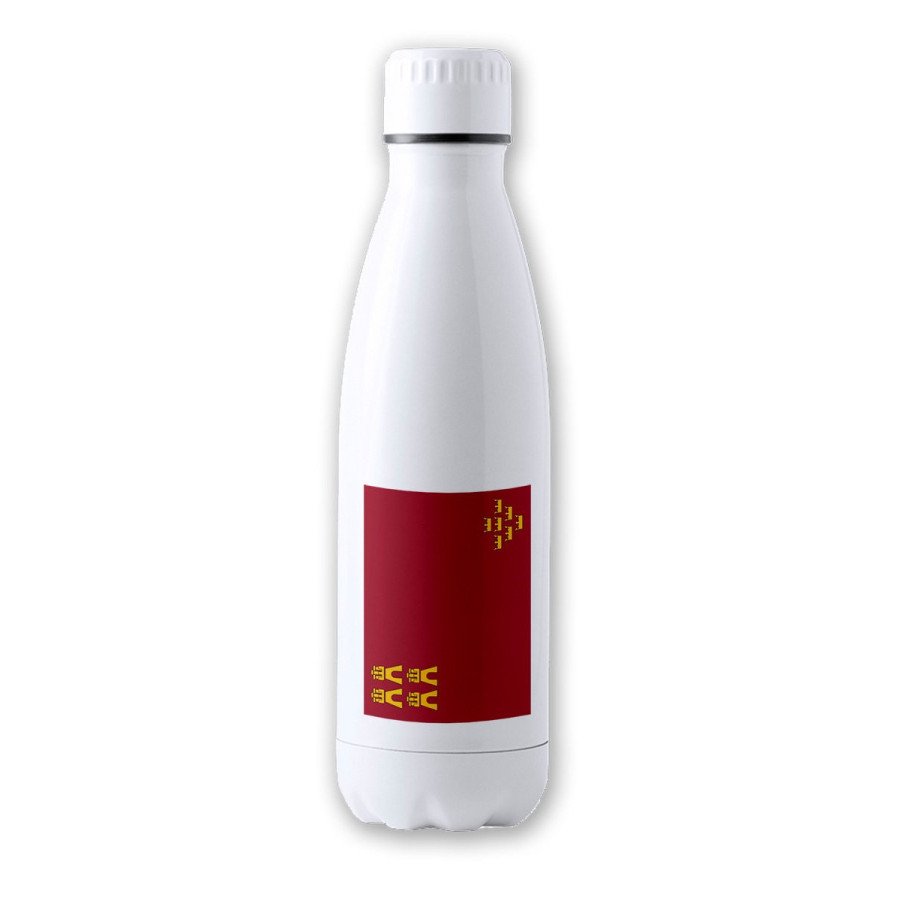 Bidón Térmico aislante 500 ml acero inoxidable bandera de murcia españa comunidad autonoma botella termo deportivo