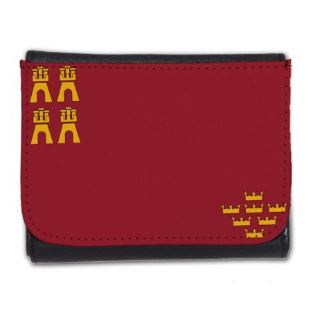 Billetera Billetero bandera de murcia españa comunidad autonoma hombre caballero negro monedero