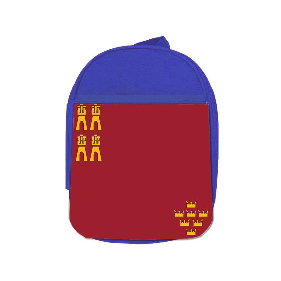 Mochila Azul bandera de murcia españa comunidad autonoma escolar personalizado picnic excursión deporte