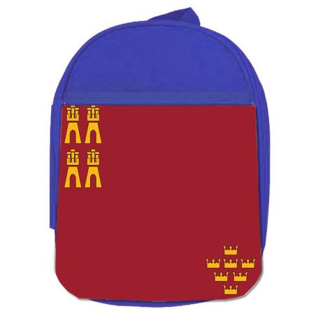 Mochila Azul bandera de murcia españa comunidad autonoma escolar personalizado picnic excursión deporte