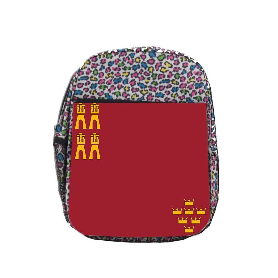 Mochila LUNARES ESTAMPADO bandera de murcia españa comunidad autonoma escolar personalizado picnic excursión deporte
