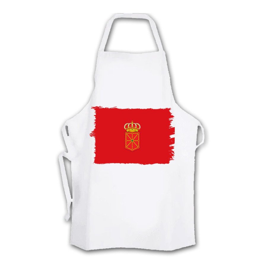 Delantal talla adulto bandera de navarra españa comunidad autonoma cocina personalizado