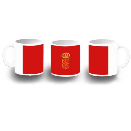 Taza fotoluminiscente bandera de navarra españa comunidad autonoma BRILLA OSCURIDAD