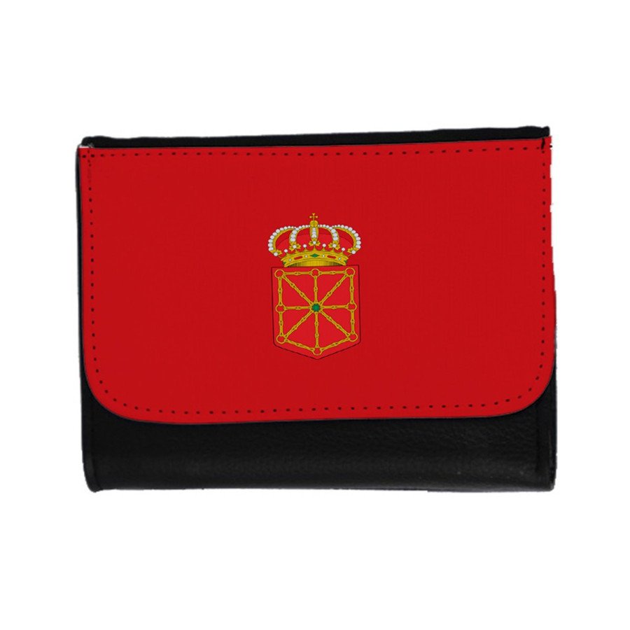 Billetera Billetero bandera de navarra españa comunidad autonoma unisex negro monedero