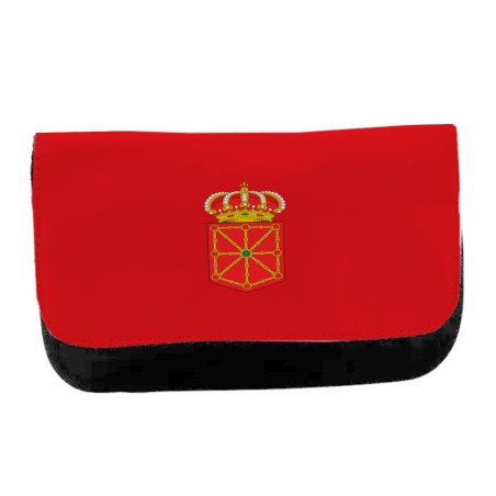 Estuche Neceser de lona bandera de navarra españa comunidad autonoma unisex negro bolsa aseo multiusos