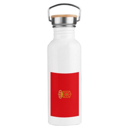 Bidón 750 ml acero inoxidable estilo retro bandera de navarra españa comunidad autonoma deporte deportivo botella