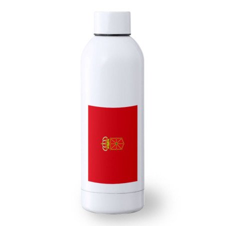 Bidón 500 ml acero inoxidable bandera de navarra españa comunidad autonoma deporte deportivo botella senderismo