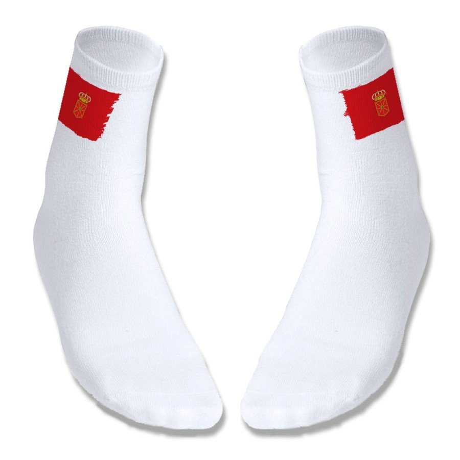Par de calcetines suaves talla S-M bandera de navarra españa comunidad autonoma deportivos moda poliester