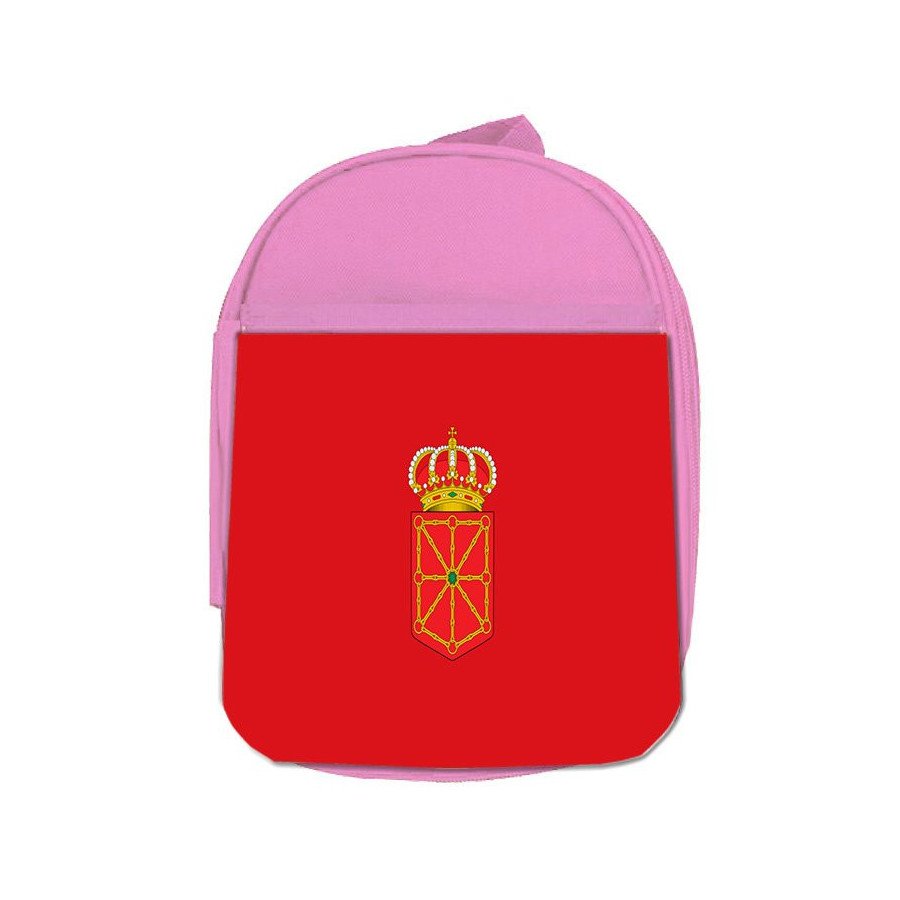 Mochila Rosa bandera de navarra españa comunidad autonoma escolar personalizado picnic excursión deporte