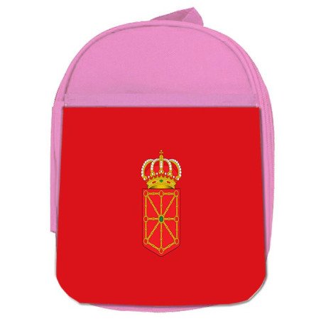 Mochila Rosa bandera de navarra españa comunidad autonoma escolar personalizado picnic excursión deporte