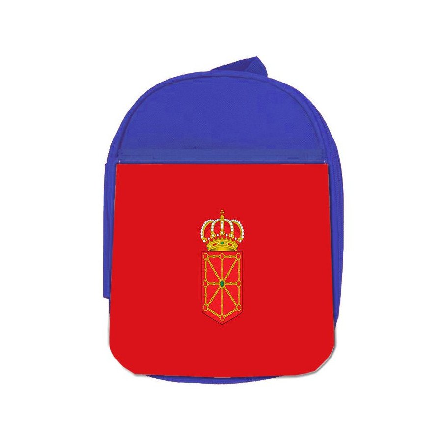 Mochila Azul bandera de navarra españa comunidad autonoma escolar personalizado picnic excursión deporte