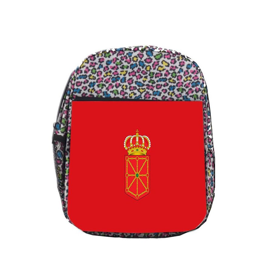 Mochila LUNARES ESTAMPADO bandera de navarra españa comunidad autonoma escolar personalizado picnic excursión deporte