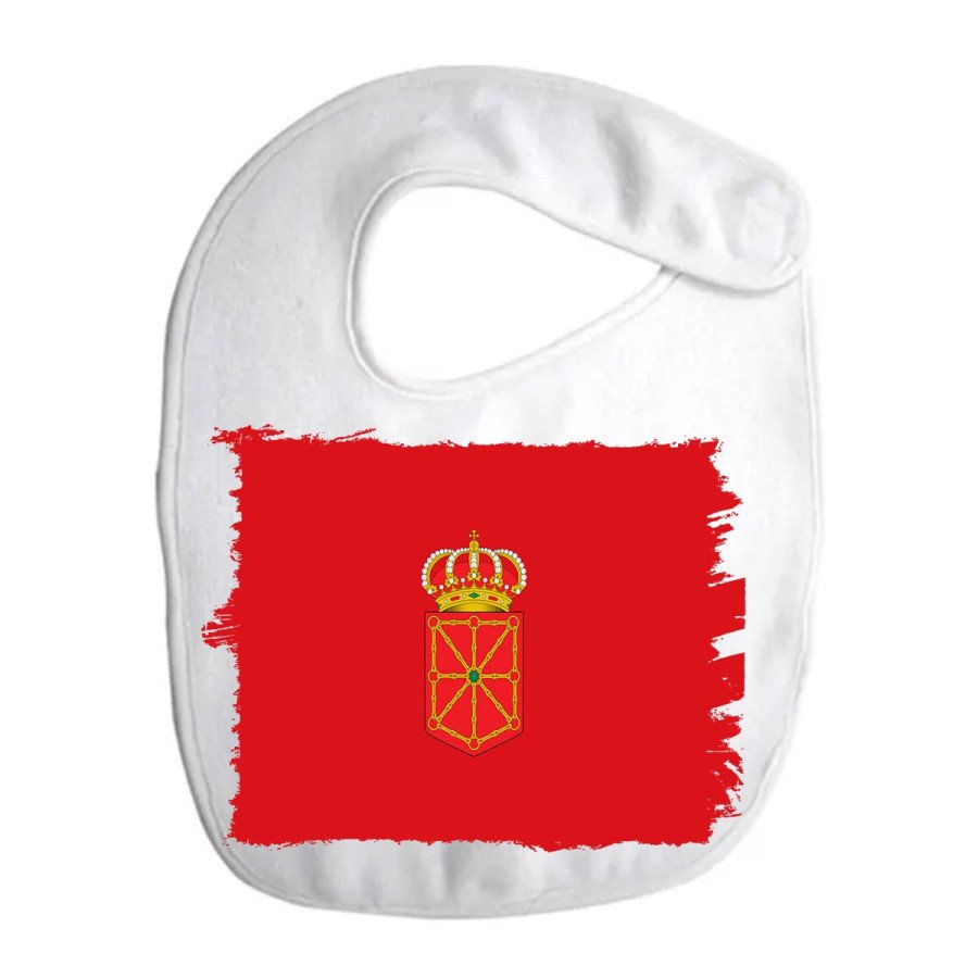 Babero colores bandera de navarra españa comunidad autonoma personalizado bebe