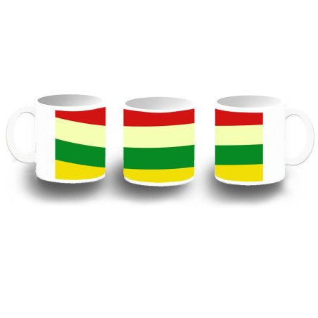 Taza fotoluminiscente bandera de la rioja españa comunidad autonoma BRILLA OSCURIDAD