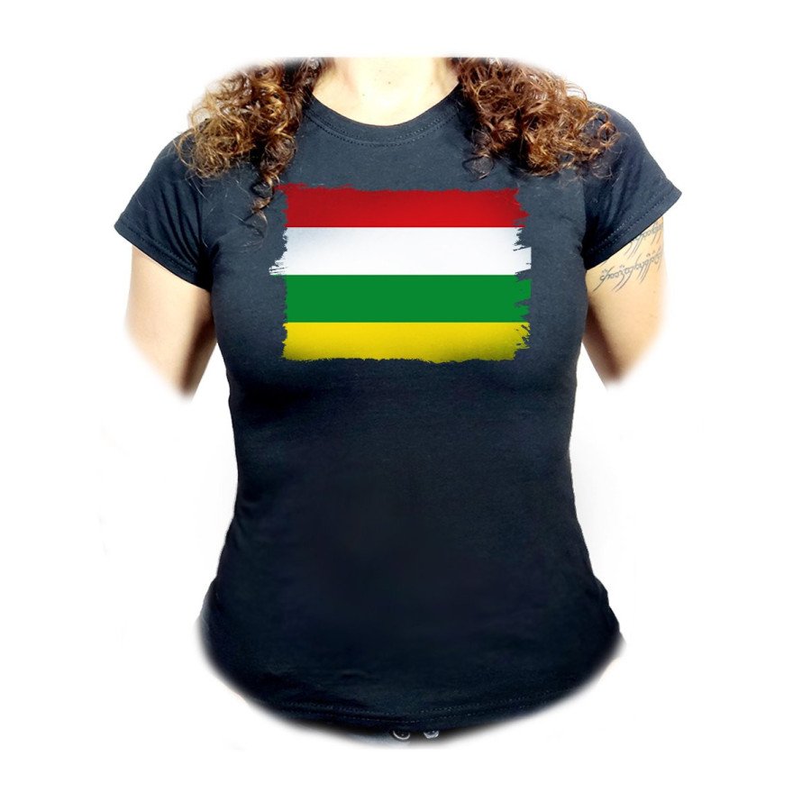 CAMISETA NEGRA MUJER bandera de la rioja españa comunidad autonoma oferta personalizada