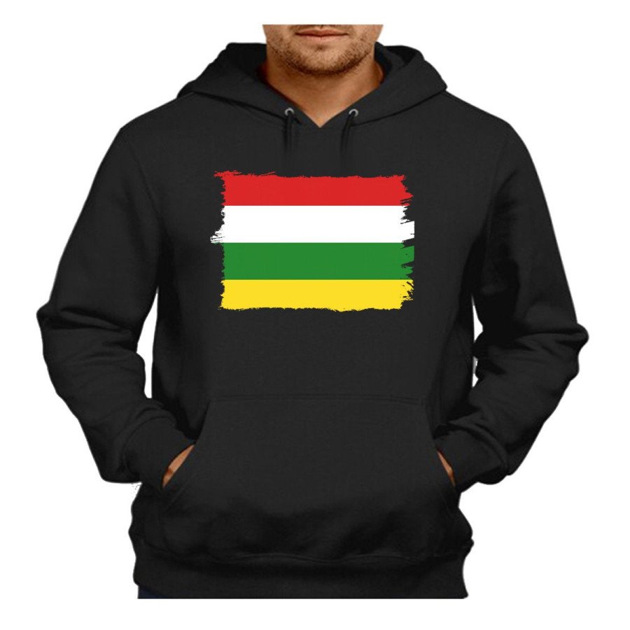 SUDADERA NEGRA con CAPUCHA bandera de la rioja españa comunidad autonoma adulto poliester algodón personalizada