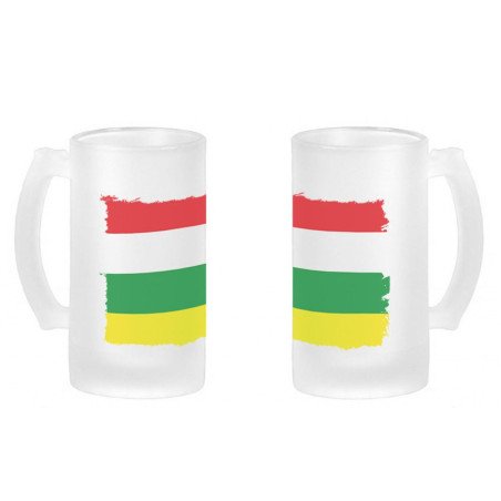 Jarra cerveza cristal bandera de la rioja españa comunidad autonoma esmerilada esmerilado 500ml