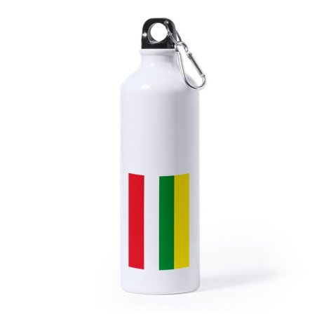 Bidón Grande 800 ml acero inoxidable bandera de la rioja españa comunidad autonoma deporte deportivo mosqueton botella