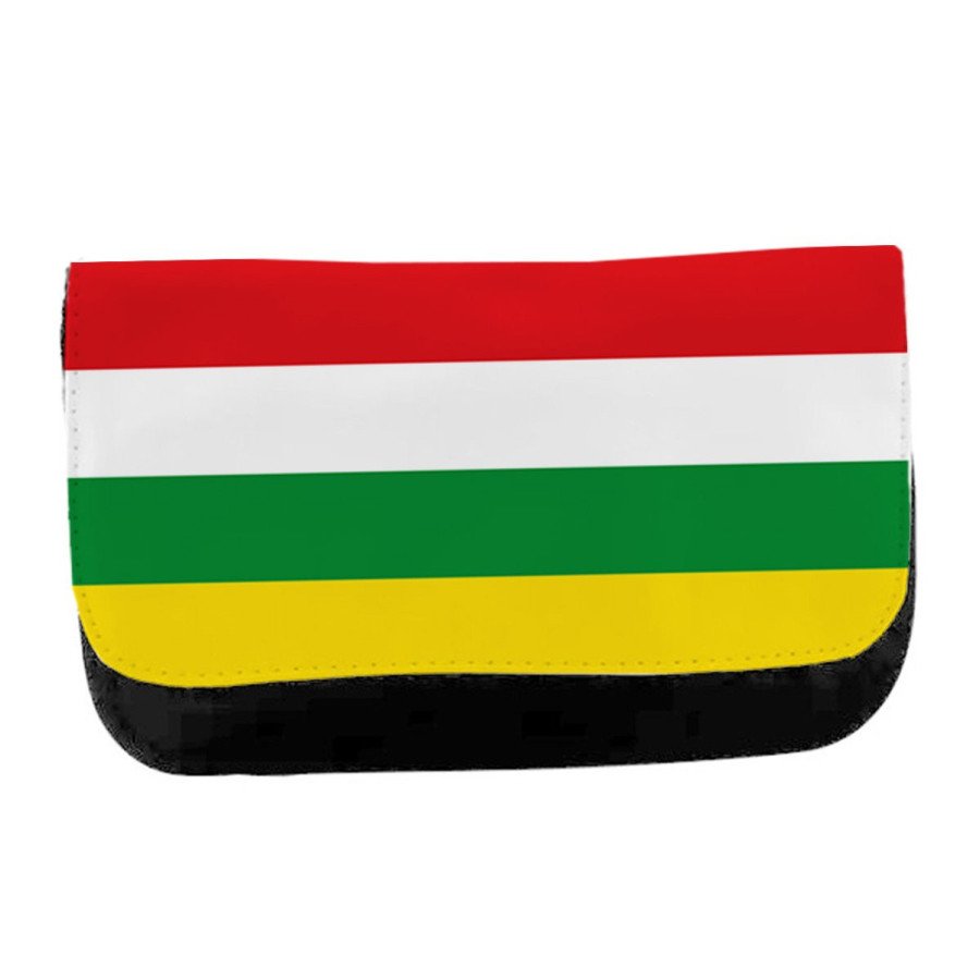 Estuche Neceser de lona bandera de la rioja españa comunidad autonoma unisex negro bolsa aseo multiusos