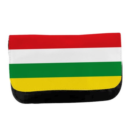 Estuche Neceser de lona bandera de la rioja españa comunidad autonoma unisex negro bolsa aseo multiusos