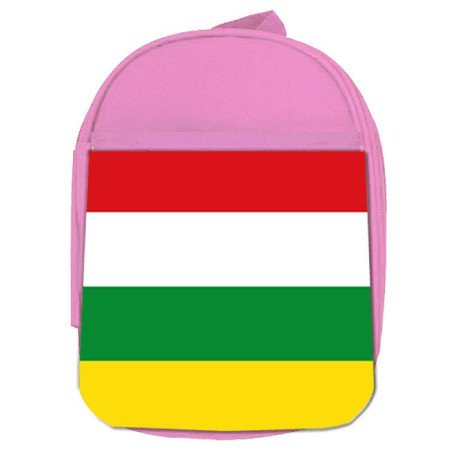 Mochila Rosa bandera de la rioja españa comunidad autonoma escolar personalizado picnic excursión deporte