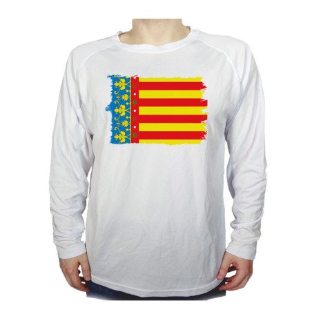 CAMISETA MANGA LARGA bandera de valencia españa comunidad autonoma personalizada