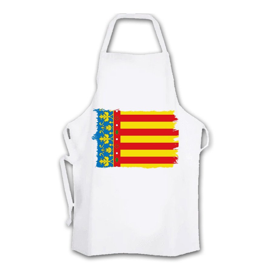 Delantal talla adulto bandera de valencia españa comunidad autonoma cocina personalizado