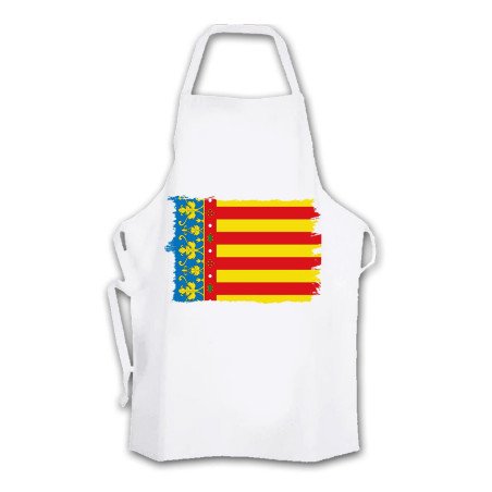 Delantal talla adulto bandera de valencia españa comunidad autonoma cocina personalizado