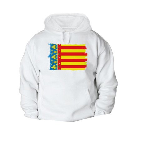 SUDADERA con CAPUCHA bandera de valencia españa comunidad autonoma con BOLSILLOS
